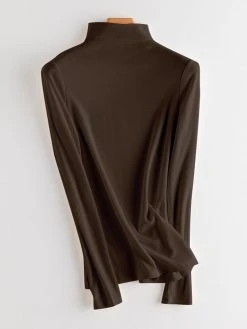 Solid Half-collar Long Sleeve T-shirt For Women -Zanzea Shop 004f20db 3325 4924 93c4 4f63663d889e