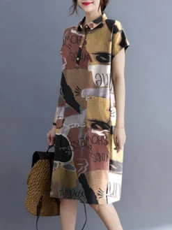 Cottagecore Letter Plaid Print Pocket Button Cotton Lapel Midi Dress -Zanzea Shop 00709b76 99ff 4eef 9da9 9fccd5ddd8fd