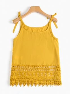 Women Lace Patchwork Hem Tie Straps Casual Cami -Zanzea Shop 008c1bb1 fc8e 4e5c 889f c3fcdbd08fbf