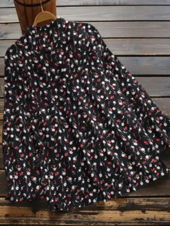 Floral Print Long Sleeve Button Front Casual Blouse -Zanzea Shop 015dc6f3 d341 4868 9333 b17e3cf8b2d9