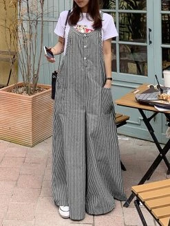 Women Stripe Print Pocket Strap Wide Leg Jumpsuit 12 Women Stripe Print Pocket Strap Wide Leg Jumpsuit -Zanzea Shop 0221f4fe 4fd7 4af1 a080 c3c8ba989b67