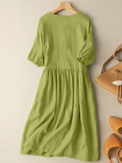 Women Solid Short Sleeve Crew Neck Casual Dress -Zanzea Shop 028efb8e fd51 4619 a763 dcc59e9e4cd6