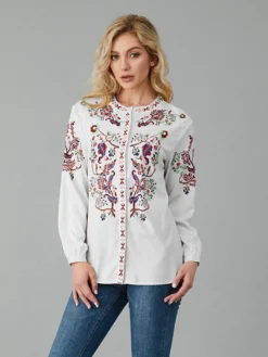 Floral Print V-neck Long Sleeve Plus Size Casual Blouse -Zanzea Shop 0359cf6f 5dd9 4dfd 8013 0c73f57fa8e0