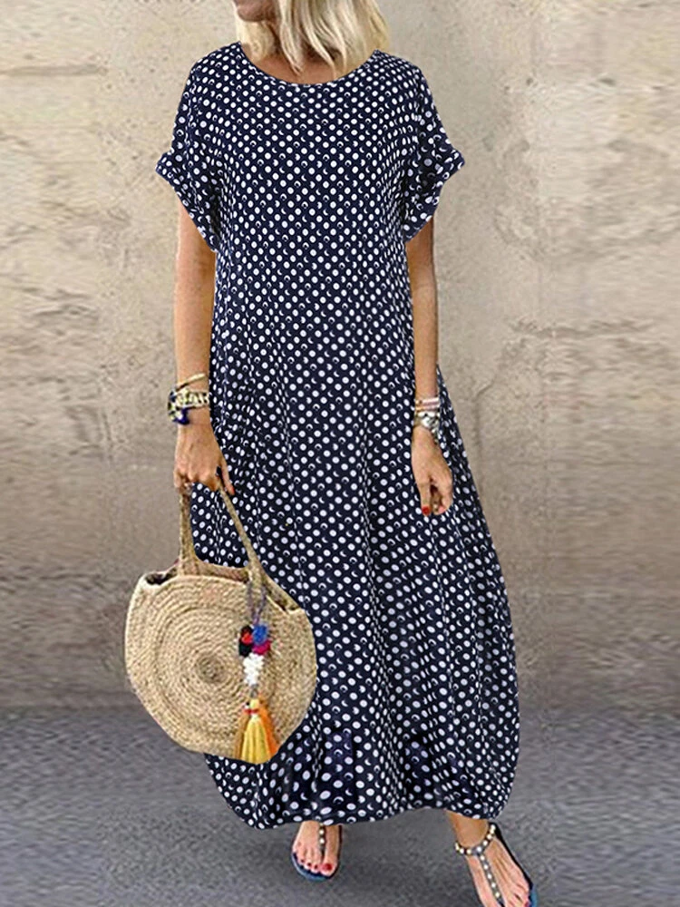 Print Short Sleeve Crew Neck Dress For Women 2 Print Short Sleeve Crew Neck Dress For Women - Image 2