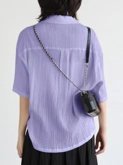 Solid Textured Half Sleeve Button Front Lapel Shirt 21 Solid Textured Half Sleeve Button Front Lapel Shirt -Zanzea Shop 04cc9cdf abb8 4e85 90da a78e69a20927