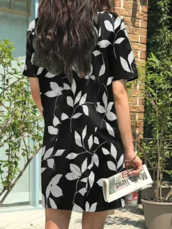 Leaves Print Pocket Crew Neck Short Sleeve Casual Dress 21 Leaves Print Pocket Crew Neck Short Sleeve Casual Dress -Zanzea Shop 07550ad9 3f34 4029 9fe7 33500ca20423