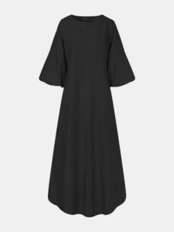 Solid Color Puff Sleeve Patchwork Casual Long Sleeve Dress For Women -Zanzea Shop 078677b5 8725 4a4e b689 597373125ac1