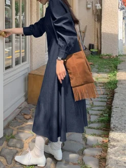 Solid Long Sleeve Casual A-line Denim Dress 14 Solid Long Sleeve Casual A-line Denim Dress -Zanzea Shop 07f76118 b721 4aef 997d 1da27b739aba