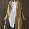 Vintage Solid Color High Low Plus Size Long Shirt