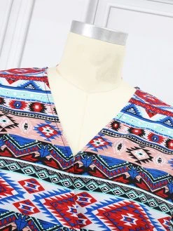 Women Bohemian Geometric Print V-Neck Short Sleeve Jumpsuit -Zanzea Shop 09797f2e ba1c 4112 8a40 225b1c861f16