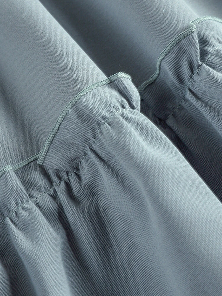 Women Lettuce Trim Tiered Tie Neck Sleeveless Tank Top 10 Women Lettuce Trim Tiered Tie Neck Sleeveless Tank Top - Image 10