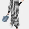 Casual O-neck Overhead Split Hem Long Sleeve Maxi Dress With Side Pockets