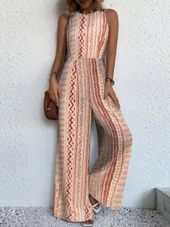 Women Geometric Print Crew Neck Sleeveless Bohemian Wide Leg Jumpsuit -Zanzea Shop 0b58bfce 35aa 4809 87c7 b50a9a24de2e