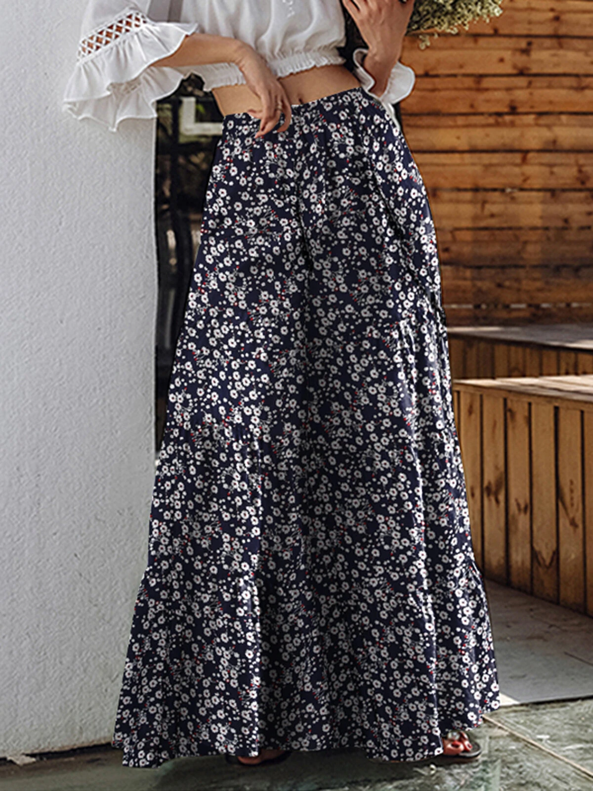 Bohemian High Waist Floral Print Loose Pants 7 Bohemian High Waist Floral Print Loose Pants - Image 7