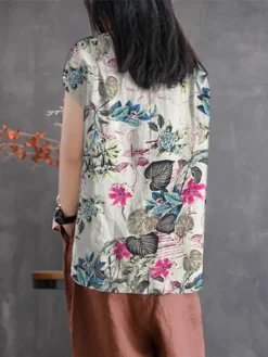 Leaves Flower Print Pocket Plus Size High-low Vintage Blouse -Zanzea Shop 0bb52831 0de9 4225 a2af b83b5853e523