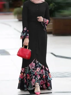 Floral Print Patchwork Ruffle Plus Size Button Dress With Belt -Zanzea Shop 0bf81d51 5a3b 49c6 ad8e 5aeb5f6eb281