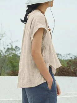 Solid High-low V-neck Short Sleeve Slit Casual Blouse 19 Solid High-low V-neck Short Sleeve Slit Casual Blouse -Zanzea Shop 0d6c749e ce8c 4626 9386 0b62b567b5c5