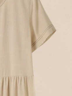 Women Plain Texture Button Front Cotton Short Sleeve Dress -Zanzea Shop 0e2c216b 2389 4f93 95da afe24ed3c35d