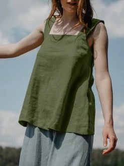 Women Solid Square Collar Cotton Sleeveless Tank Top -Zanzea Shop 0eae6f55 5891 41d2 b869 569bb51a7a4a