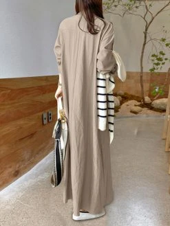 Women Solid Long Sleeve Lapel Shirt Maxi Dress -Zanzea Shop 10345017 dde1 4702 9a01 32a070ffee88