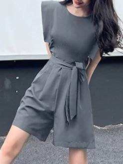 Solid Pocket Sleeveless Crew Neck Romper With Belt 14 Solid Pocket Sleeveless Crew Neck Romper With Belt -Zanzea Shop 111ddd0c 467d 48af 8b6e 54c9e7ead584