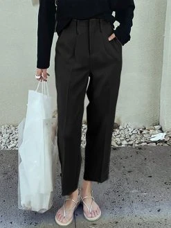 Solid Pocket Casual Pants For Women -Zanzea Shop 118b8084 3898 46df 9e43 3a79dfac2a13