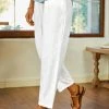 Women Solid Textured Cotton Casual Elastic Waist Pants