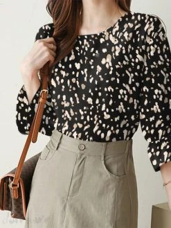 Random Allover Print Crew Neck Casual 3/4 Sleeve Blouse 16 Random Allover Print Crew Neck Casual 3/4 Sleeve Blouse -Zanzea Shop 12adc6e6 9f2d 4abe a79a a626ef405747