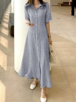 Striped Print Short Sleeve Lapel Button Shirt Dress 20 Striped Print Short Sleeve Lapel Button Shirt Dress -Zanzea Shop 12fd30c6 ceb5 4455 b6e6 90c11e6d525a