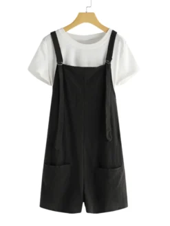 Solid Color Strap Plus Size Short Jumpsuits With Pockets -Zanzea Shop 136582ee 71ee 4ef4 948b 87452ec93078