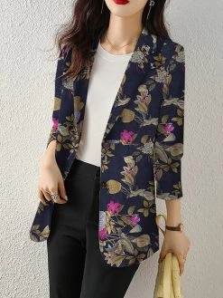 Plants Print Long Sleeve Lapel Blazer For Women -Zanzea Shop 13f7ce76 3348 4471 9e69 f238bfdf1317