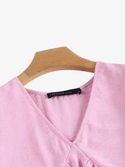 Women Solid V-Neck Ruffle Sleeveless Casual Tank Top -Zanzea Shop 141b6a3f fba6 4eb9 a4f3 966d5382c043