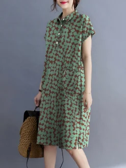 Allover Geo Print Lapel Dual Pocket Short Sleeve Dress 13 Allover Geo Print Lapel Dual Pocket Short Sleeve Dress -Zanzea Shop 147c207f a598 4b8c 8f0d 7e82fe11dd7a