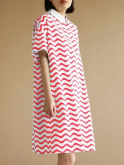 Chevron Pattern Pocket Button Lapel Short Sleeve Casual Dress -Zanzea Shop 157a27e1 6f5d 43dd 9ba9 1a9962821173