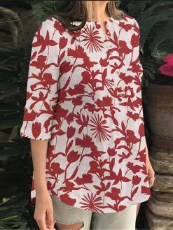 Random Allover Leaves Print Button Front 3/4 Sleeve Blouse 21 Random Allover Leaves Print Button Front 3/4 Sleeve Blouse -Zanzea Shop 157fa2ac 0d83 4881 9858 1cf5ec71e5c8