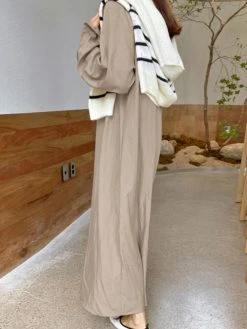 Women Solid Long Sleeve Lapel Shirt Maxi Dress -Zanzea Shop 15b89ffe 3733 46d1 ad1b bd4cdb3d448e