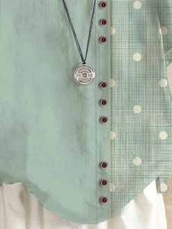 Women Polka Dot Patchwork Button Detail Short Sleeve Blouse -Zanzea Shop 173886ae 85fd 4d3b 9477 5f41a6f4fc3c