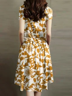 Flower Print Drawstring Pocket Short Sleeve Midi Dress 13 Flower Print Drawstring Pocket Short Sleeve Midi Dress -Zanzea Shop 1787277d a48f 4424 9dfc e73859d921bc