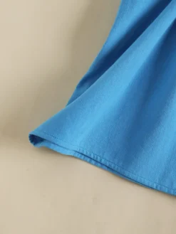 Solid Pocket Roll Tab Sleeve Notch Neck Vintage Dress -Zanzea Shop 181e0178 2a4f 4419 887e 1ff4307a1930