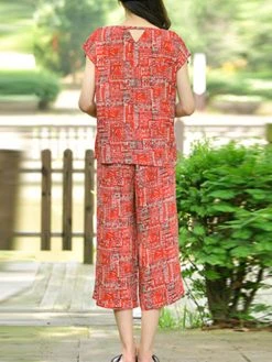 Women Colorful Random Print Crew Neck Short Sleeve Co-ords -Zanzea Shop 19ec11da 1f0e 463a 9113 10a4a0c0db55