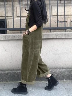 Solid Corduroy Pocket Casual Sleeveless Wide Leg Jumpsuit -Zanzea Shop 1ab3ec89 6566 460e 86ac 4d584da90dc4