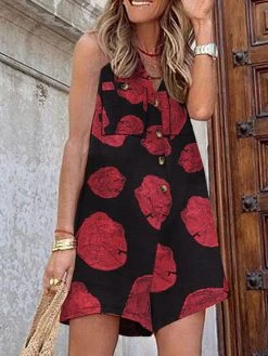 Print Button Pocket Sleeveless V Neck Casual Cotton Romper 11 Print Button Pocket Sleeveless V Neck Casual Cotton Romper -Zanzea Shop 1b042fc7 2f90 45b2 a026 ba226334e632