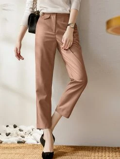 Solid Pocket Crop Tailored Pants For Women -Zanzea Shop 1b14b74d 596e 4a43 a6e4 092fe14a9492