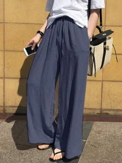 Solid Pocket Drawstring Elastic Waist Wide Leg Pants 19 Solid Pocket Drawstring Elastic Waist Wide Leg Pants -Zanzea Shop 1bcb6e75 d481 44aa 9ec6 5025facc415f