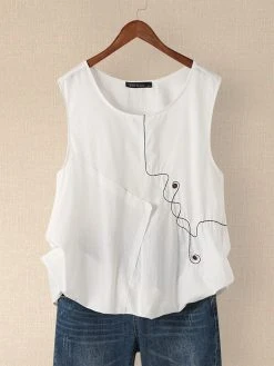 Button Embroidery O-neck Sleeveless Patchwork Vintage Tank Top 11 Button Embroidery O-neck Sleeveless Patchwork Vintage Tank Top -Zanzea Shop 1c6ebf82 454f 4bf2 b824 25517a6cb1c9