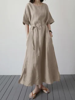 Solid Slit Pocket Half Sleeve Loose Dress With Belt 23 Solid Slit Pocket Half Sleeve Loose Dress With Belt -Zanzea Shop 1d7fa77c ec67 4993 bcaf 8b94a4ee756e