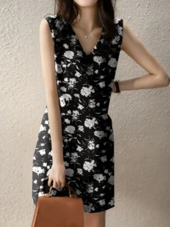 Women Random Allover Flower Print Sleeveless V-neck Dress -Zanzea Shop 1e64f47b 5945 47d4 93db 69b90c3a3ca8