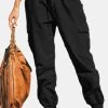Fashion Solid Color Pocket Cargo Pants For Women