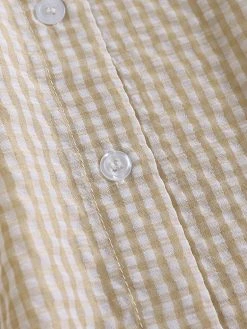 Women Plaid Seersucker Button Front Casual 3/4 Sleeve Shirt -Zanzea Shop 1fc0d30a 7eb4 4b11 9603 48ce92b01f12