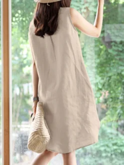 Solid Sleeveless V-neck Dress For Women 11 Solid Sleeveless V-neck Dress For Women -Zanzea Shop 1feea11a b3d1 49f7 812f 1785e0c0c059